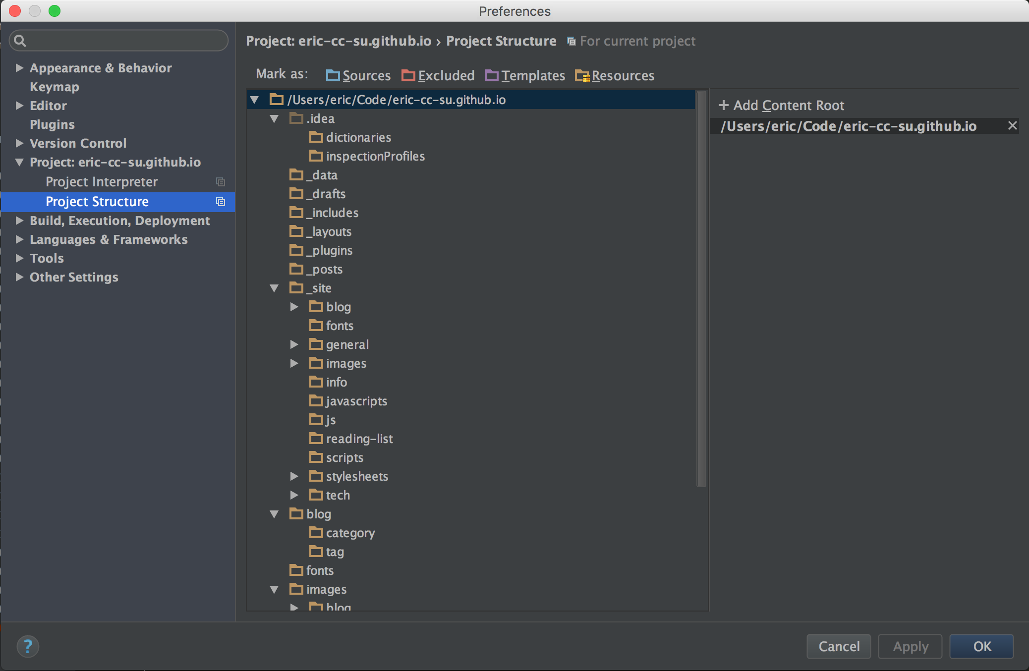 PyCharm project structure